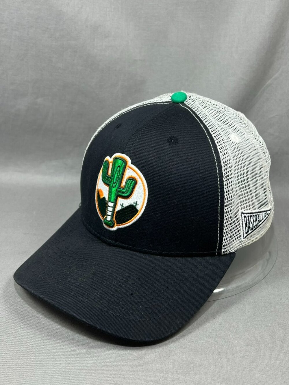 Baseballism Scottsdale Cactus Trucker Hat Snapback Arizona Black White Mesh Cap